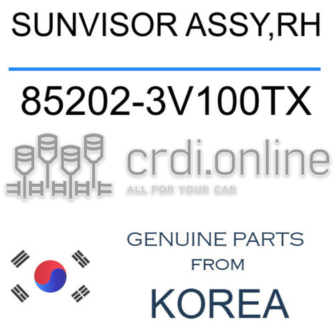 SUNVISOR ASSY,RH 85202-3V100TX 852023V100TX 85202 3V100TX