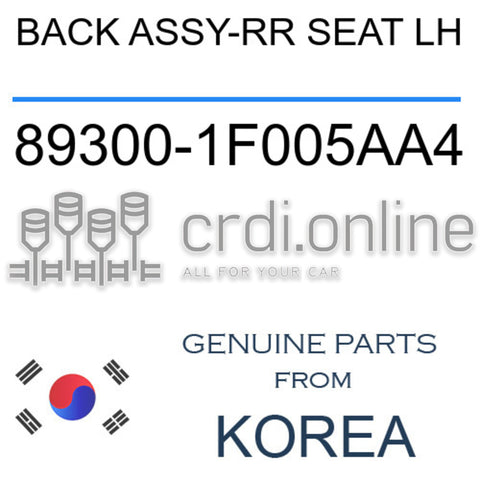 BACK ASSY-RR SEAT LH 89300-1F005AA4 893001F005AA4 89300 1F005AA4