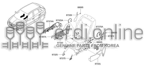 SIDE FINISHER-FRONT SEAT CUSHION DOOR SIDE A 87380-7347R 873807347R 87380 7347R