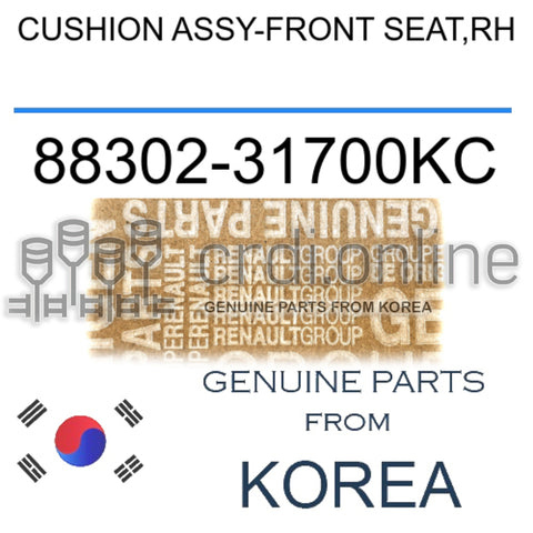 CUSHION ASSY-FRONT SEAT,RH [ORIGINAL] 88302-31700KC 8830231700KC 88302 31700KC