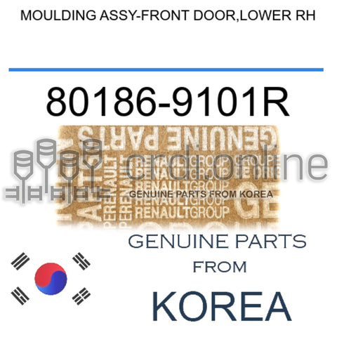 MOULDING ASSY-FRONT DOOR,LOWER RH [ORIGINAL] 80186-9101R 801869101R 80186 9101R