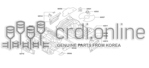 INSULATOR-REAR FLOORSIDE [ORIGINAL] 69344-51000 6934451000 69344 51000