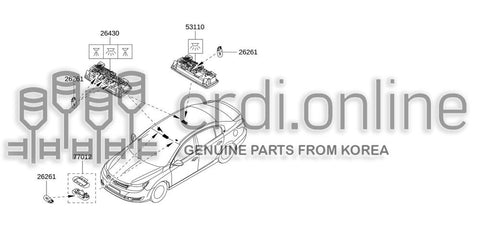 LAMP ASSY-ROOM 26430-0005R 264300005R 26430 0005R