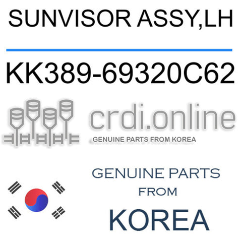 SUNVISOR ASSY,LH KK389-69320C62 KK38969320C62 KK389 69320C62