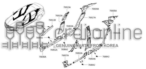 TRIM-REAR QUARTERLH 76935-7931R 769357931R 76935 7931R