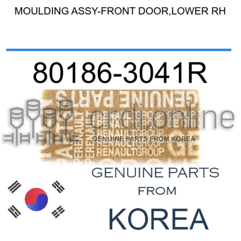 MOULDING ASSY-FRONT DOOR,LOWER RH [ORIGINAL] 80186-3041R 801863041R 80186 3041R