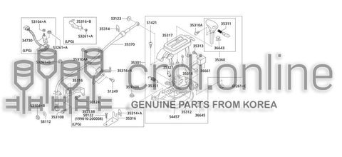 KNOB ASSY-CONTROL LEVERAUTO TRANS 35360-51021BA 3536051021BA 35360 51021BA