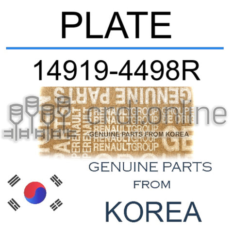 PLATE [ORIGINAL] 14919-4498R 149194498R 14919 4498R
