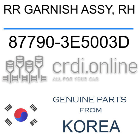 RR GARNISH ASSY, RH [ORIGINAL] 87790-3E5003D 877903E5003D 87790 3E5003D