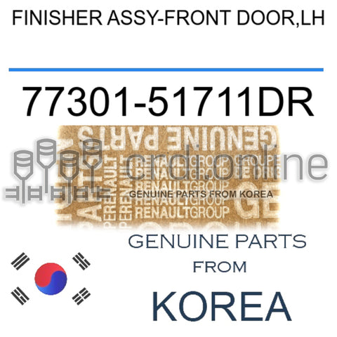 FINISHER ASSY-FRONT DOOR,LH [ORIGINAL] 77301-51711DR 7730151711DR 77301 51711DR