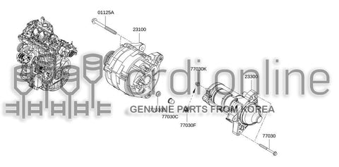 ALTERNATOR ASSY 23100-4BE0B 231004BE0B 23100 4BE0B
