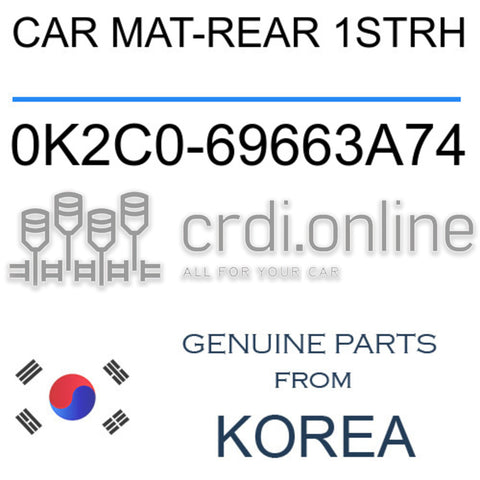CAR MAT-REAR 1STRH [ORIGINAL] 0K2C0-69663A74 0K2C069663A74 0K2C0 69663A74