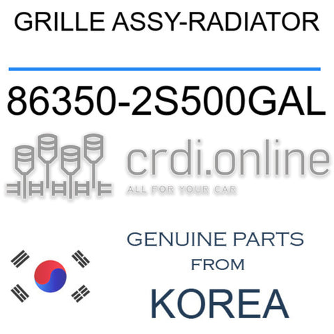 GRILLE ASSY-RADIATOR [ORIGINAL] 86350-2S500GAL 863502S500GAL 86350 2S500GAL