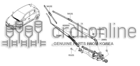 ARM ASSY-WINDSHIELD WIPER PASSENGER 28886-9893R 288869893R 28886 9893R