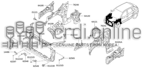 REINFORCEMENT ASSY-HOODLEDGELH 64181-JY00A 64181JY00A 64181 JY00A