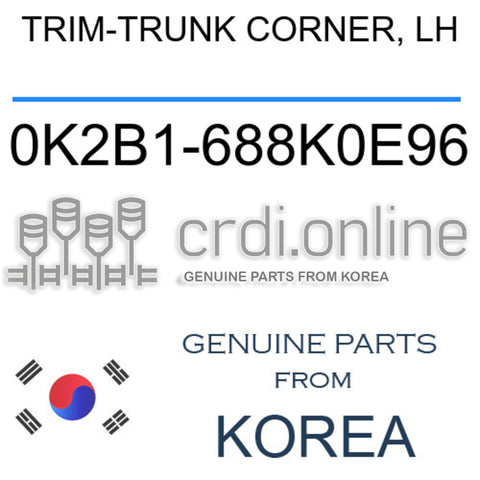 TRIM-TRUNK CORNER, LH 0K2B1-688K0E96 0K2B1688K0E96 0K2B1 688K0E96