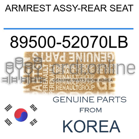 ARMREST ASSY-REAR SEAT [ORIGINAL] 89500-52070LB 8950052070LB 89500 52070LB
