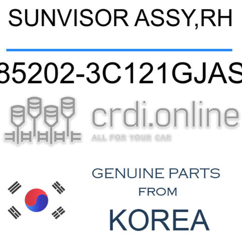 SUNVISOR ASSY,RH [ORIGINAL] 85202-3C121GJAS 852023C121GJAS 85202 3C121GJAS