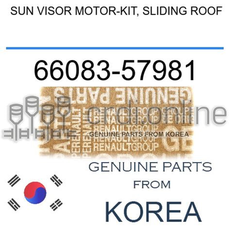 SUN VISOR MOTOR-KIT, SLIDING ROOF [ORIGINAL] 66083-57981 6608357981 66083 57981