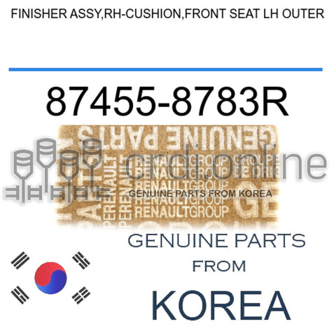 FINISHER ASSY,RH-CUSHION,FRONT SEAT LH OUTER [ORIGINAL] 87455-8783R 874558783R 87455 8783R