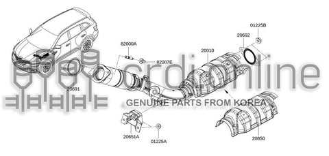 TUBE ASSY-EXHAUSTFRONT 20010-8826R 200108826R 20010 8826R
