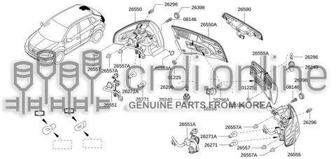 SOCKET ASSY-RR COMB LAMPRH 26551-JY00B 26551JY00B 26551 JY00B