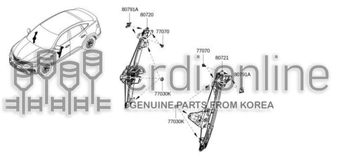 REGULATOR ASSY-FRONT DOORLH 80721-5299R 807215299R 80721 5299R