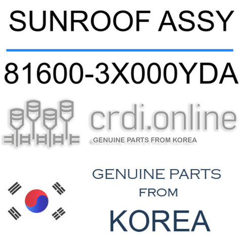 SUNROOF ASSY [ORIGINAL] 81600-3X000YDA 816003X000YDA 81600 3X000YDA