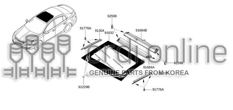 BLIND ASSY-SUNROOFFRONT 91684-5069R 916845069R 91684 5069R