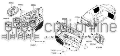 PAD-FRONT DOORLH 80865-4370R 808654370R 80865 4370R