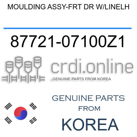 MOULDING ASSY-FRT DR W/LINELH [ORIGINAL] 87721-07100Z1 8772107100Z1 87721 07100Z1