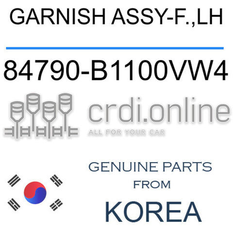 GARNISH ASSY-F.,LH [ORIGINAL] 84790-B1100VW4 84790B1100VW4 84790 B1100VW4