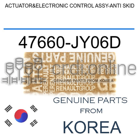 ACTUATOR&ELECTRONIC CONTROL ASSY-ANTI SKID [ORIGINAL] 47660-JY06D 47660JY06D 47660 JY06D