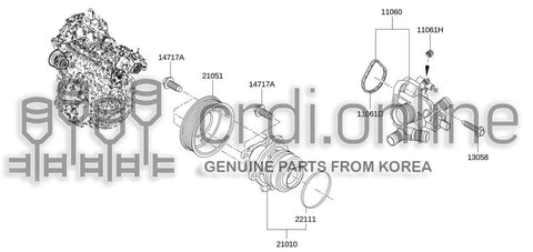 PUMP ASSY-WATER 21010-3098R 210103098R 21010 3098R
