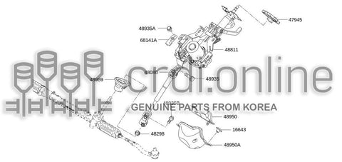 COLUMN ASSY-STEERINGUPPER 48811-JY00A 48811JY00A 48811 JY00A