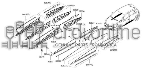 MOULDING ASSY-FRONT DOORLOWER RH 80186-1012R 801861012R 80186 1012R