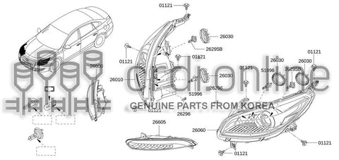 LAMP ASSY-HEADLH 26060-8375R 260608375R 26060 8375R