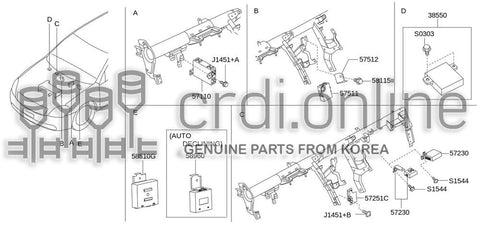 BRACKET-ANTENNA SMART KEYLESSREAR BUMPER [ORIGINAL] 57254-52000 5725452000 57254 52000