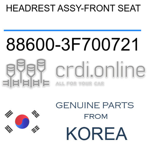 HEADREST ASSY-FRONT SEAT [ORIGINAL] 88600-3F700721 886003F700721 88600 3F700721