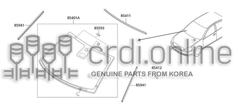 FASTENER-MOULDINGWINDSHIELD UPPER 85941-52000 8594152000 85941 52000