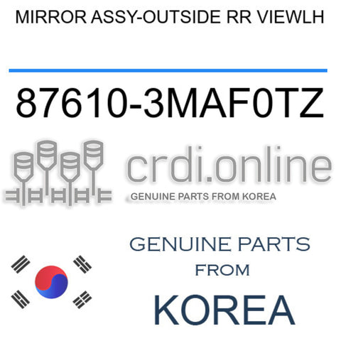 MIRROR ASSY-OUTSIDE RR VIEWLH [ORIGINAL] 87610-3MAF0TZ 876103MAF0TZ 87610 3MAF0TZ