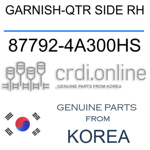 GARNISH-QTR SIDE RH [ORIGINAL] 87792-4A300HS 877924A300HS 87792 4A300HS