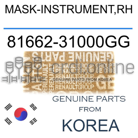 MASK-INSTRUMENT,RH [ORIGINAL] 81662-31000GG 8166231000GG 81662 31000GG