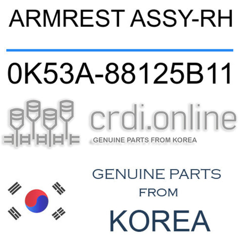 ARMREST ASSY-RH 0K53A-88125B11 0K53A88125B11 0K53A 88125B11