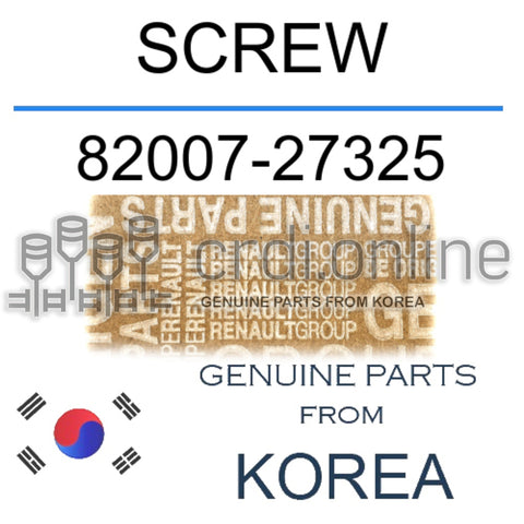 SCREW [ORIGINAL] 82007-27325 8200727325 82007 27325