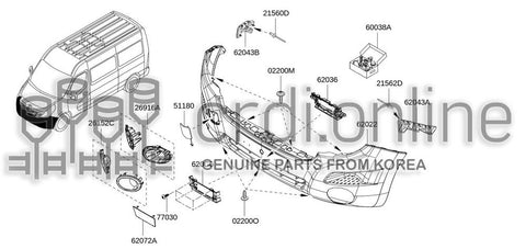 HARDWARE KIT-FRONT BUMPER 62010-5603V 620105603V 62010 5603V