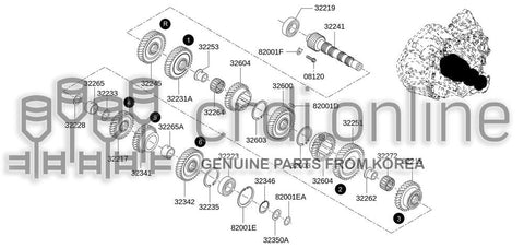 BEARING-CENTER GEAR 32219-JG70A 32219JG70A 32219 JG70A