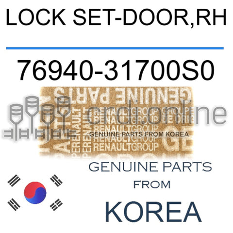 LOCK SET-DOOR,RH [ORIGINAL] 76940-31700S0 7694031700S0 76940 31700S0