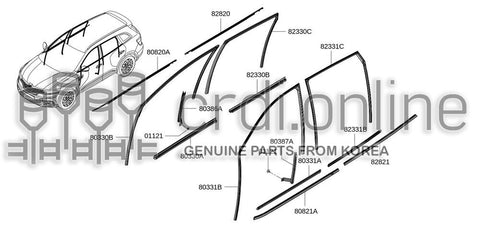 MOULDING ASSY-FRONT DOOR OUTSIDERH 80820-4013R 808204013R 80820 4013R