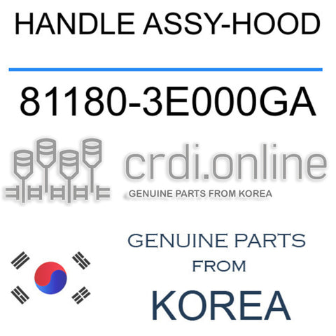 HANDLE ASSY-HOOD [ORIGINAL] 81180-3E000GA 811803E000GA 81180 3E000GA